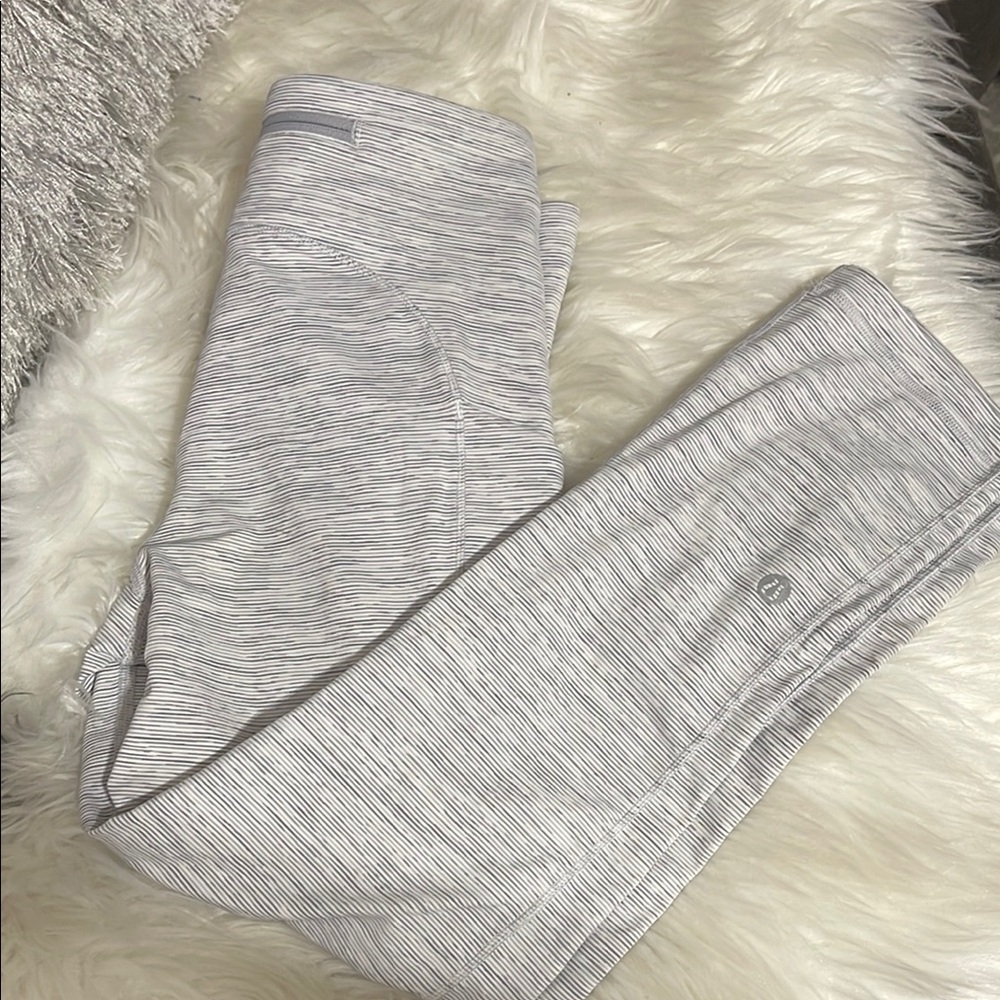 Lululemon Gray Striped Leggings